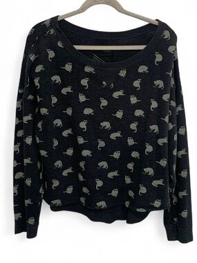Vans Dark Gray Nerdy Cat Graphics Pullover Sweatshirt
